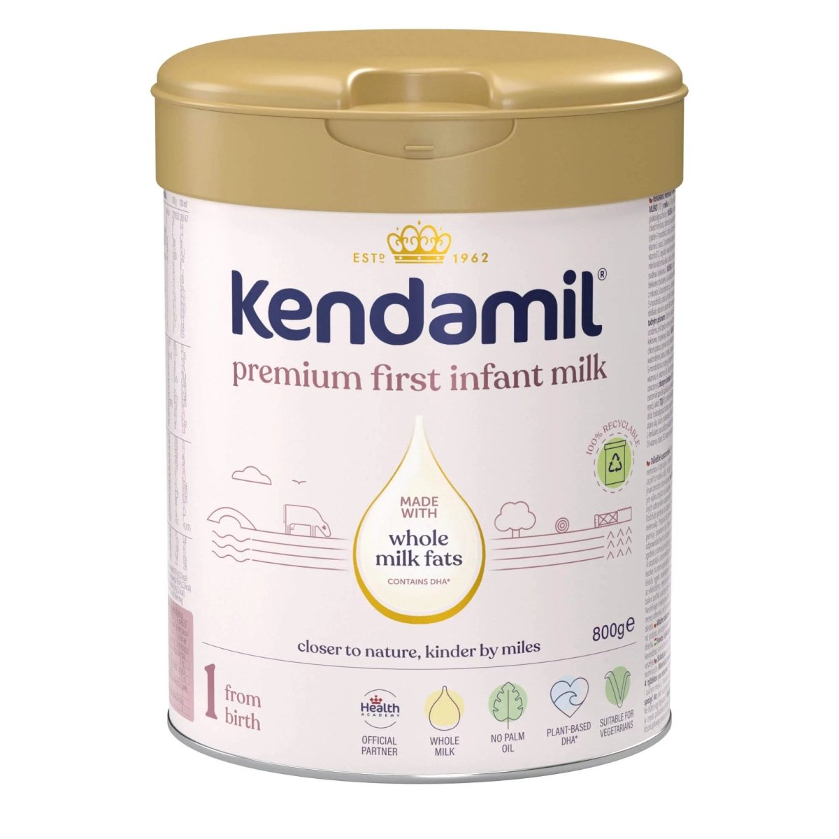Kendamil Premium Stage 1 Formula – From Birth (800g)
